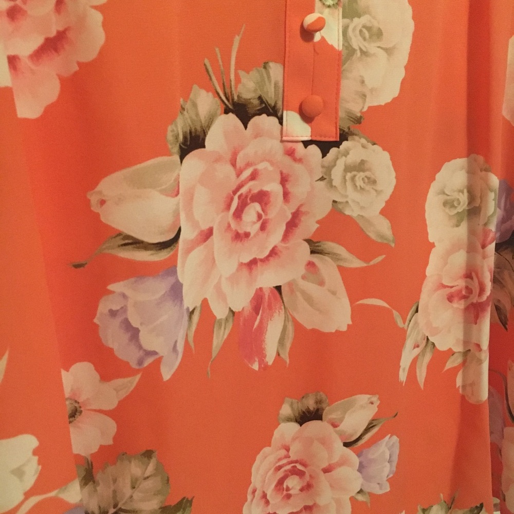 • LOCAL SALE // lauren conrad sleeveless floral coral blouse • - Picture 6 of 9